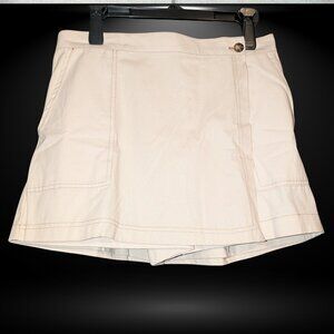 Good Luck Gem Cream Skort with Pocket & Elastic Waist, 90S, Summer Trend, Size L
